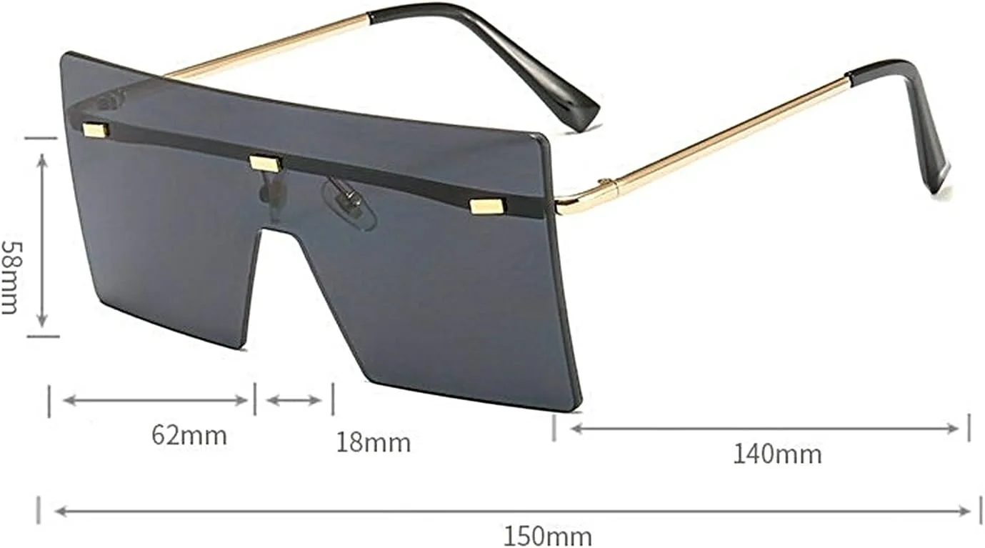 COTIA Модные женские солнцезащитные очки без оправы, фирменный дизайн, мужские большие квадратные солнцезащитные очки с градиентом синего и розового цвета, Yellow
COTIA Модные женские солнцезащитные очки без оправы, фирменный дизайн, мужские большие квадратные солнцезащитные очки с градиентом синего и розового цвета, Yellow