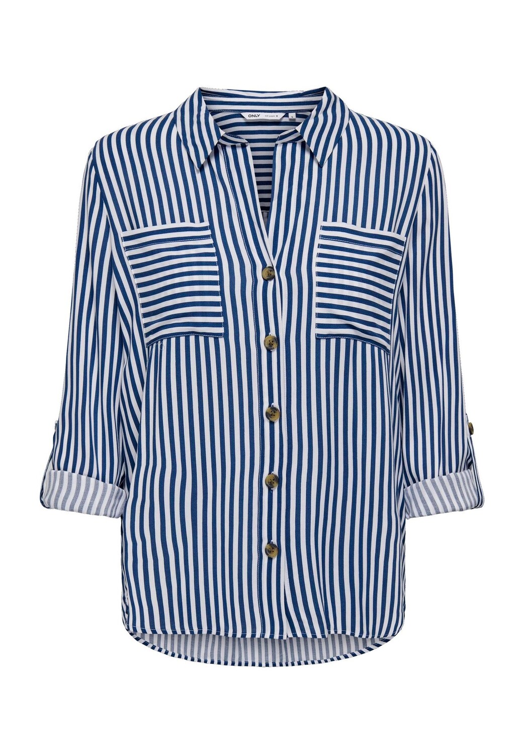 Блузка-рубашка, нагрудные карманы, женская ONLY, цвет Peacoat
Блузка-рубашка, нагрудные карманы, женская ONLY, цвет Peacoat