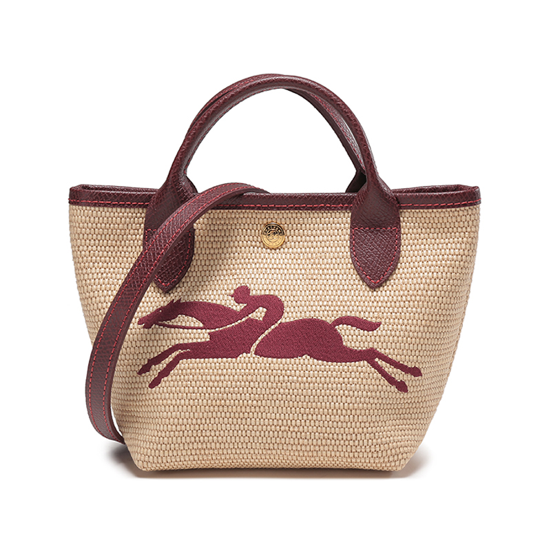 LONGCHAMP Плетёная соломенная сумка из льна с телячьей кожей, Khaki & Red Brown
LONGCHAMP Плетёная соломенная сумка из льна с телячьей кожей, Khaki & Red Brown