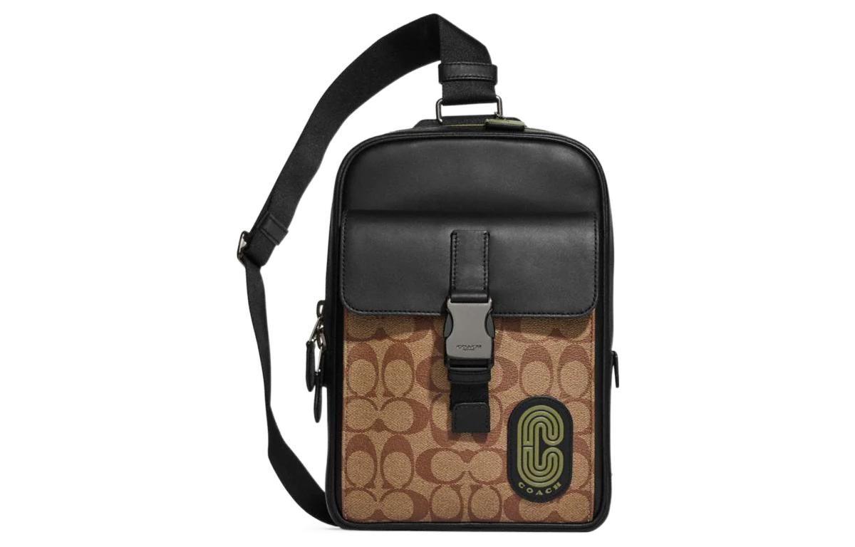 Сумка-мессенджер Coach из кожи и ткани с монорамкой, армейский зеленый и коричневый
Сумка-мессенджер Coach из кожи и ткани с монорамкой, армейский зеленый и коричневый