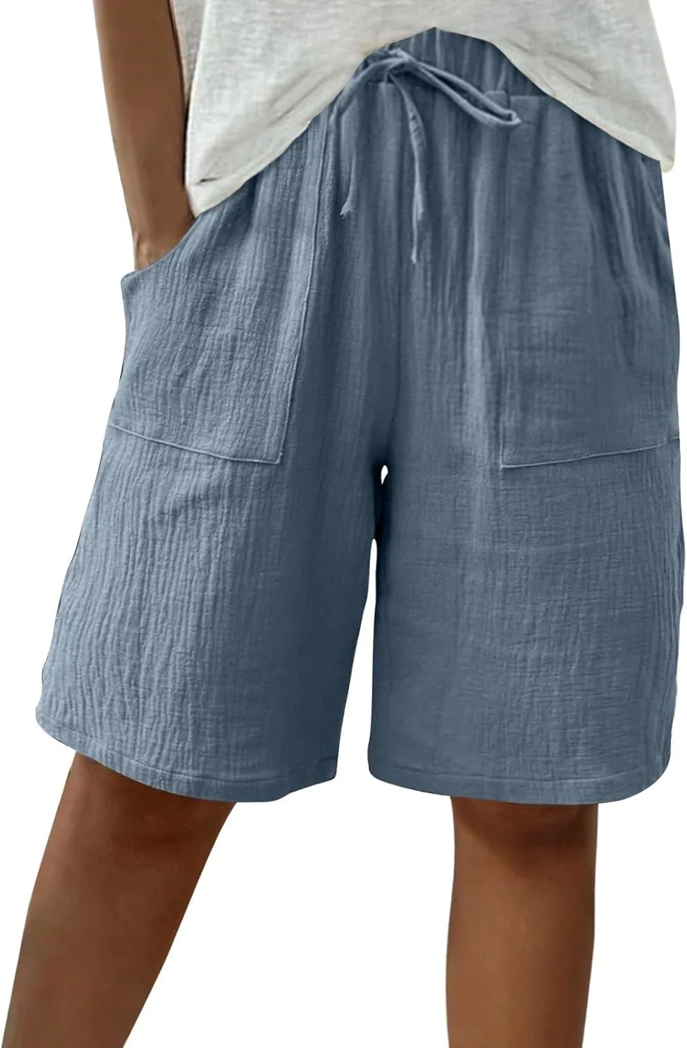 Женские льняные шорты с эластичным поясом и шнурком Rjognt
Женские льняные шорты с эластичным поясом и шнурком Rjognt