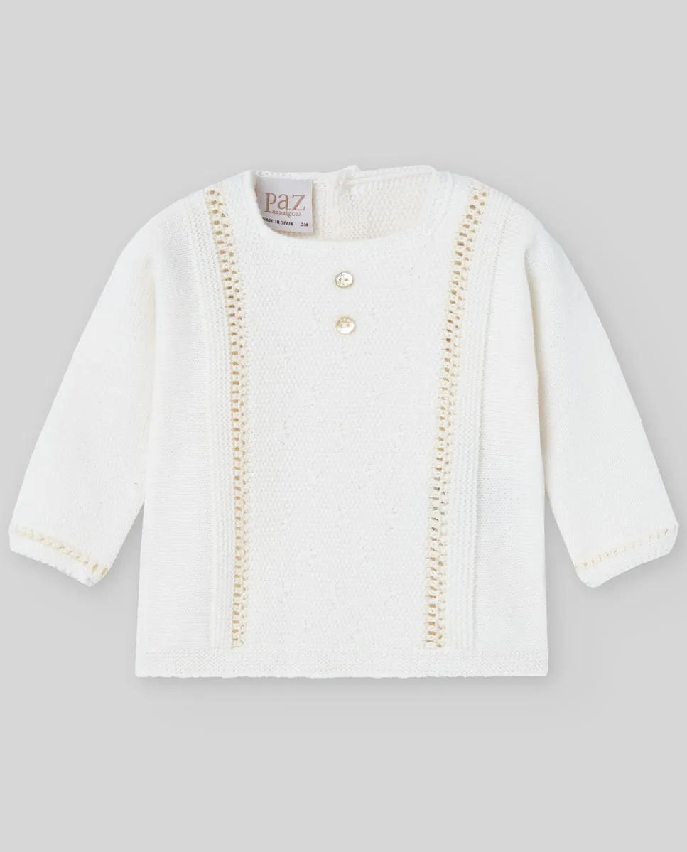 Детский вязаный жилет коллекции Семена Paz Rodríguez, пастельно-розовый 
Детский вязаный жилет коллекции Семена Paz Rodríguez, пастельно-розовый