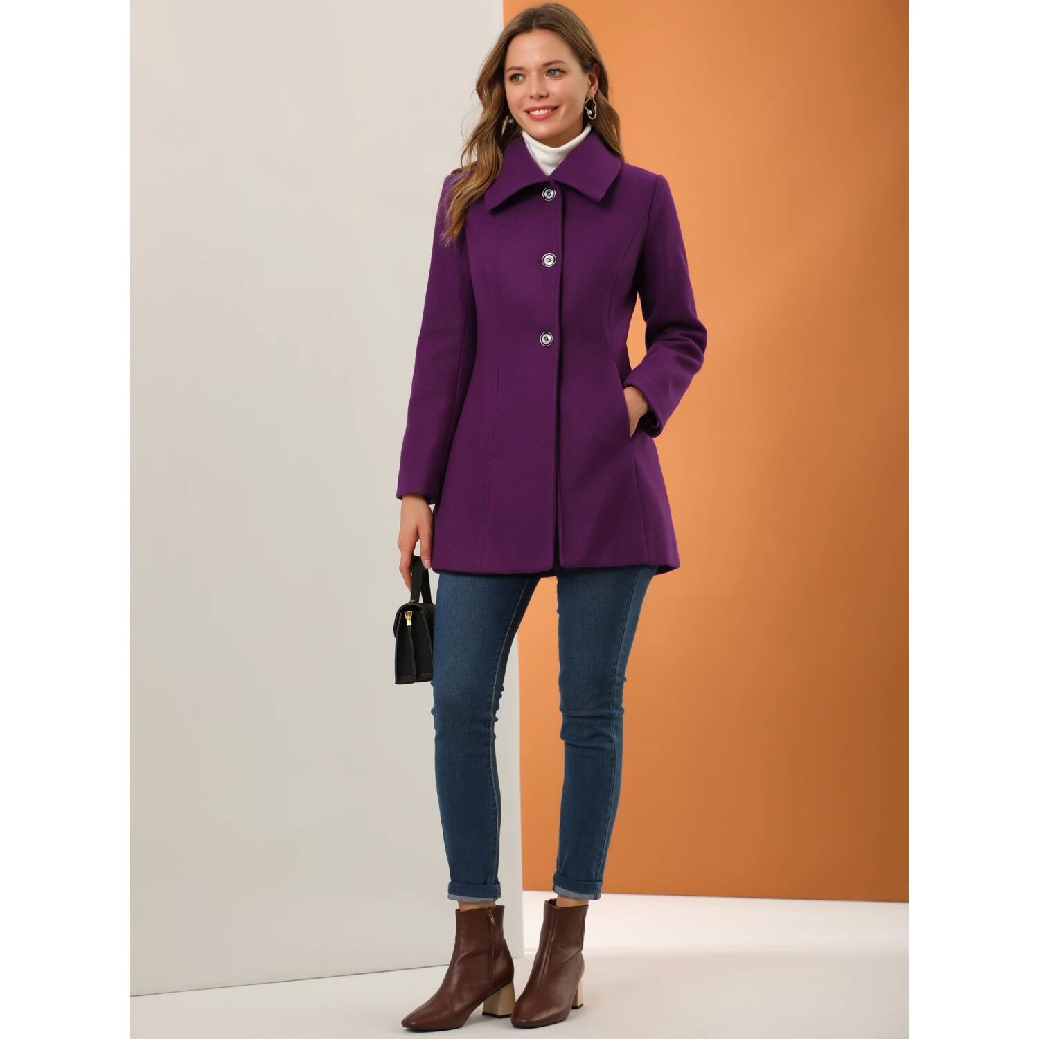 Женская однобортная верхняя одежда с отложным воротником, зимнее пальто с карманами ALLEGRA K, фиолетовый
Женская однобортная верхняя одежда с отложным воротником, зимнее пальто с карманами ALLEGRA K, фиолетовый