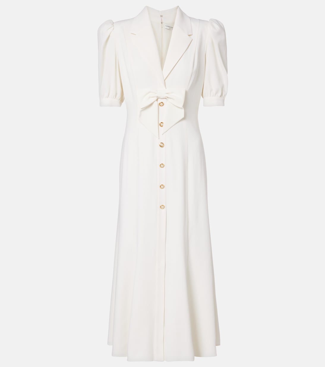 Платье миди из шерстяного крепа Alessandra Rich, белый
Платье миди из шерстяного крепа Alessandra Rich, белый