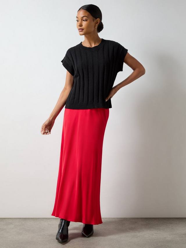 Трикотажный жилет в рубчик Ro&Zo, черный 
Трикотажный жилет в рубчик Ro&Zo, черный