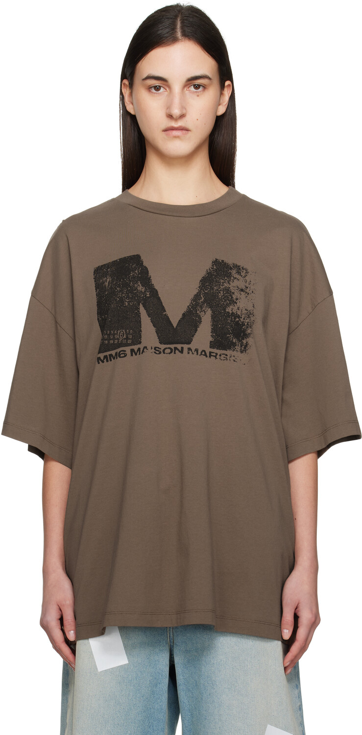 6 aison argiela коричневая футболка с выбеленным на солнце логотипом MM6 Maison Margiela
6 aison argiela коричневая футболка с выбеленным на солнце логотипом MM6 Maison Margiela