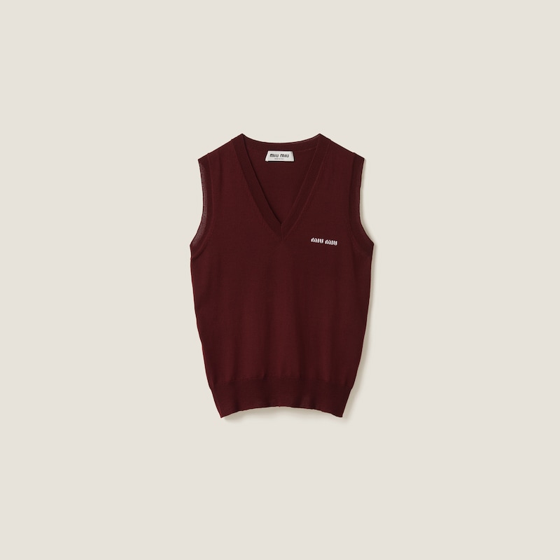 Шерстяной свитер без рукавов Miu Miu, мультиколор
Шерстяной свитер без рукавов Miu Miu, мультиколор