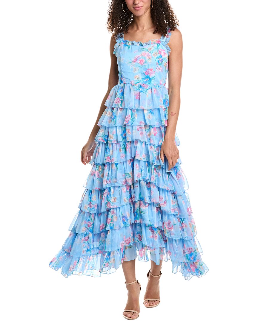 Беула Ярусное Макси-платье Beulah, синий 
Беула Ярусное Макси-платье Beulah, синий