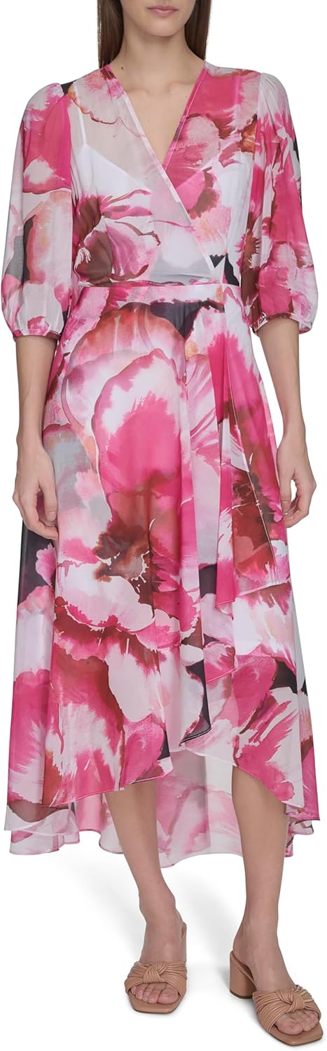 Женское платье миди Calvin Klein с цветочным принтом и струящейся отделкой, Hibscus Multi
Женское платье миди Calvin Klein с цветочным принтом и струящейся отделкой, Hibscus Multi