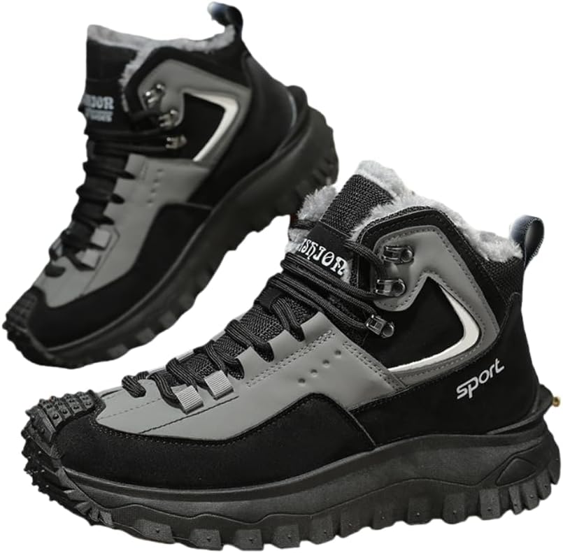 Мужские зимние высокие ботинки с теплой флисовой подкладкой - противоскользящие, долговечные зимние ботинки на шнуровке для активного отдыха на холоде Hhhchpm, серый
Мужские зимние высокие ботинки с теплой флисовой подкладкой - противоскользящие, долговечные зимние ботинки на шнуровке для активного отдыха на холоде Hhhchpm, серый