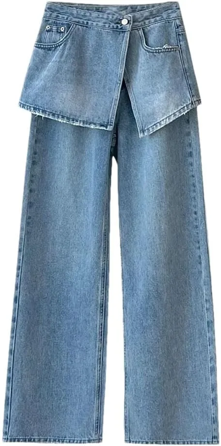 Женская джинсовая юбка-брюки oversize с отстегивающейся частью
Женская джинсовая юбка-брюки oversize с отстегивающейся частью