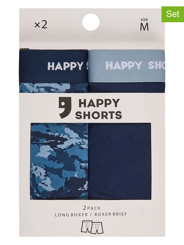 Happy Shorts Комплект из 2 штук: боксерские трусы темно-синего цвета
Happy Shorts Комплект из 2 штук: боксерские трусы темно-синего цвета