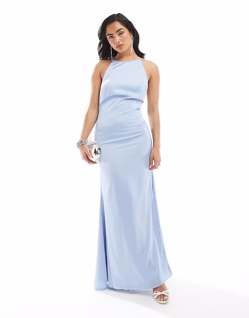 Платье макси True Decadence с вырезом халтер и косым кроем василькового цвета
Платье макси True Decadence с вырезом халтер и косым кроем василькового цвета