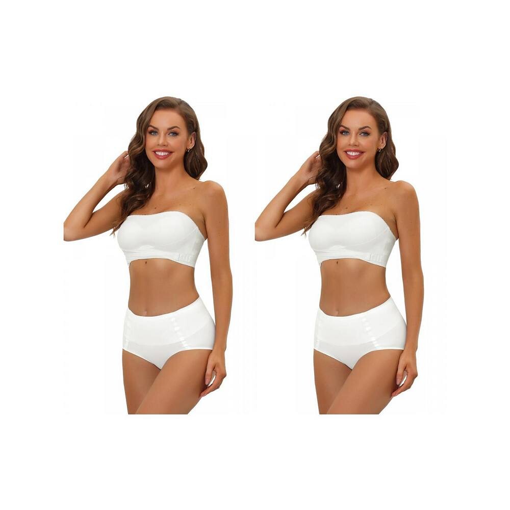 Комплект из 2 комплектов женского бюстгальтера-бандо со съемными бретелями, нескользящий верх без косточек, бюстгальтер и трусики без бретелек ALLEGRA K, белый
Комплект из 2 комплектов женского бюстгальтера-бандо со съемными бретелями, нескользящий верх без косточек, бюстгальтер и трусики без бретелек ALLEGRA K, белый