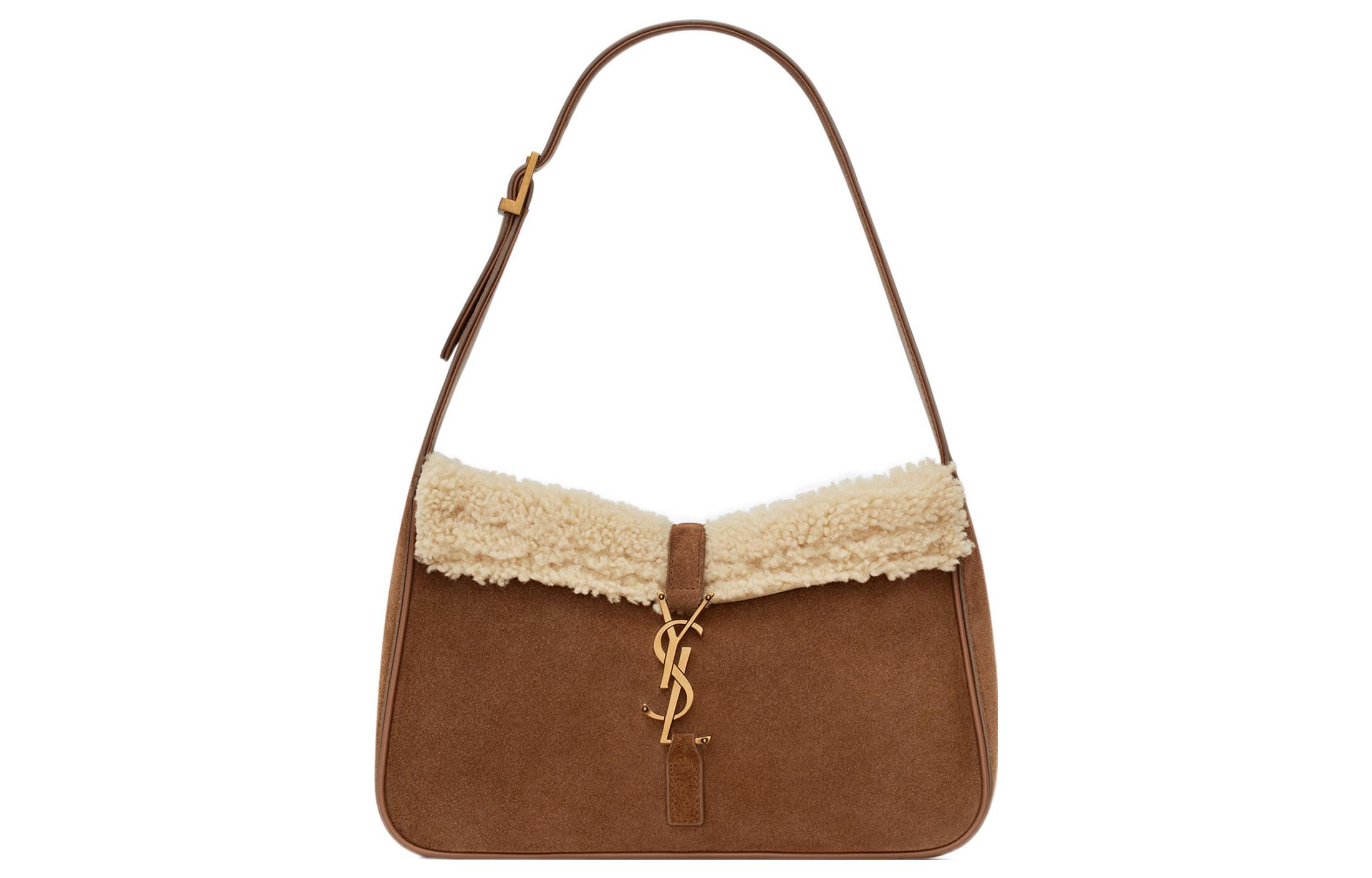 LE5A7 Кожаная сумка с мехом и замшевыми вставками на плечо, женская коричневая SAINT LAURENT
LE5A7 Кожаная сумка с мехом и замшевыми вставками на плечо, женская коричневая SAINT LAURENT