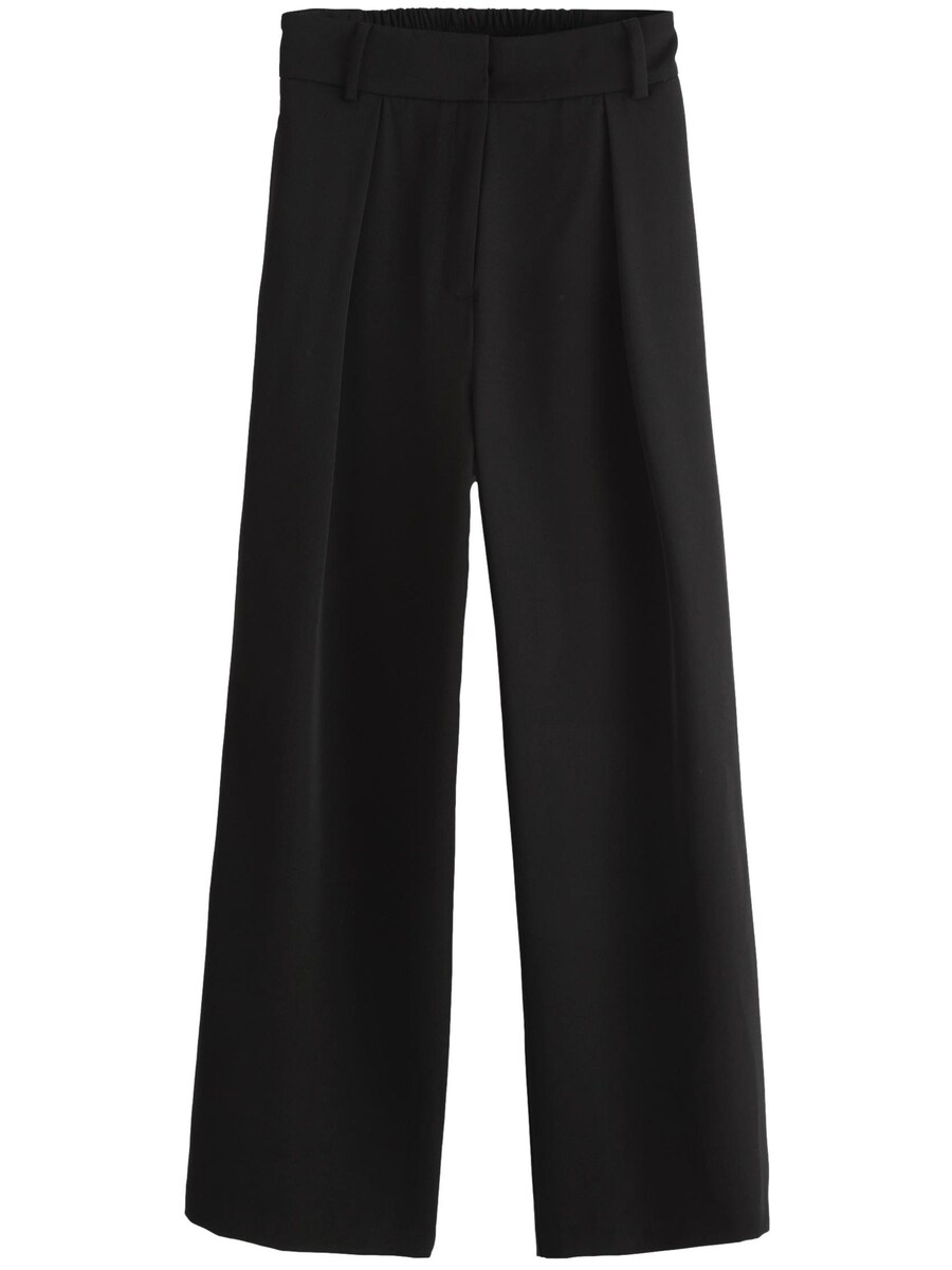 Широкие брюки со складкой спереди Next, черный 
Широкие брюки со складкой спереди Next, черный