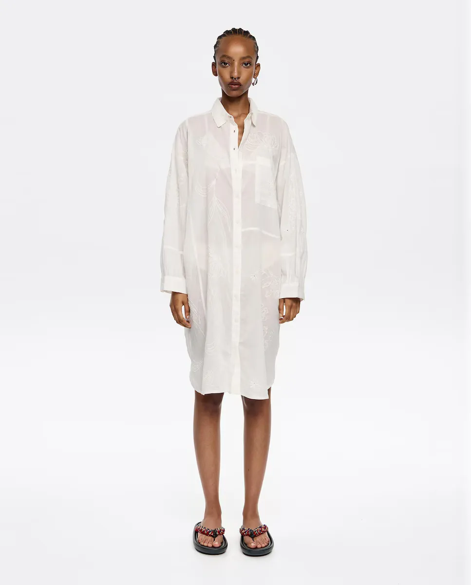 Вышитое рубашечное платье Bimba y Lola, белый
Вышитое рубашечное платье Bimba y Lola, белый