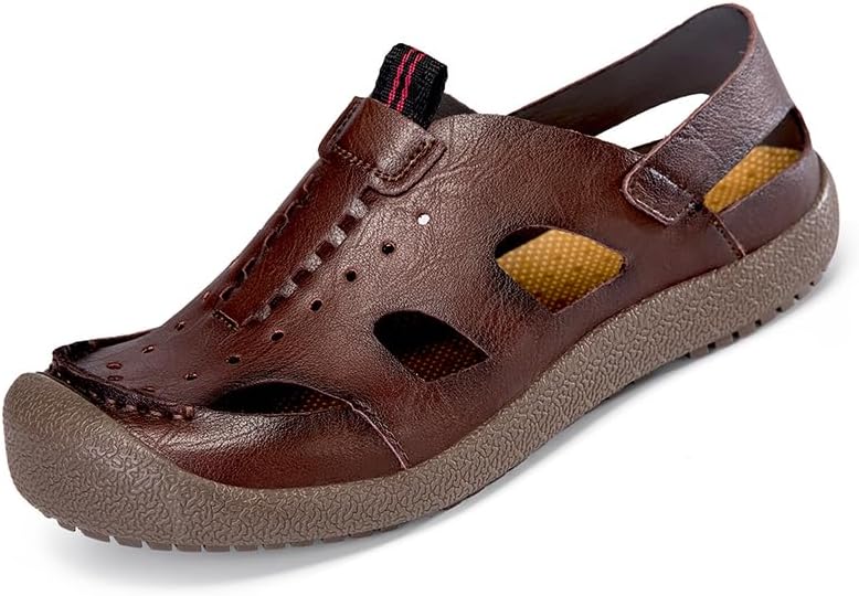 Мужские сандалии Mecolop с закрытым носком, повседневные кожаные летние пляжные сандалии-рыбацкие для мужчин, коричневый
Мужские сандалии Mecolop с закрытым носком, повседневные кожаные летние пляжные сандалии-рыбацкие для мужчин, коричневый