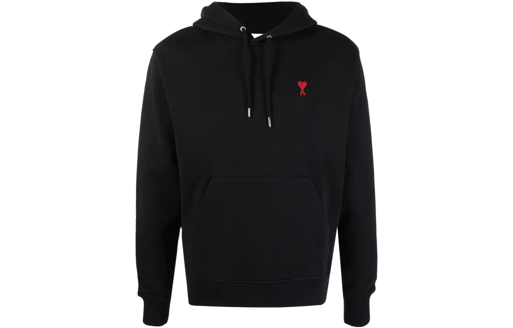 Худи с вышитым логотипом на шнурке AMIPARIS, черный
Худи с вышитым логотипом на шнурке AMIPARIS, черный