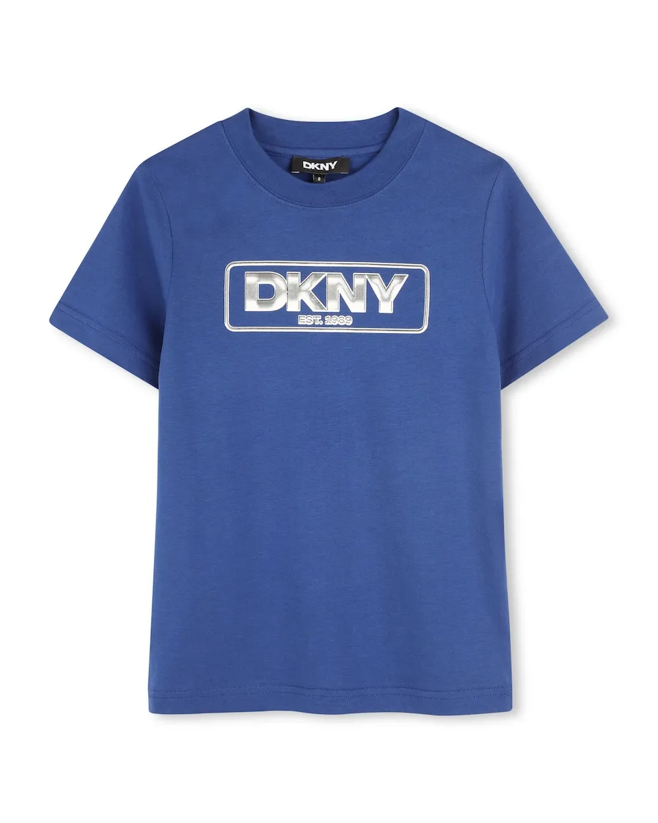 Детская хлопковая футболка DKNY, индиго
Детская хлопковая футболка DKNY, индиго