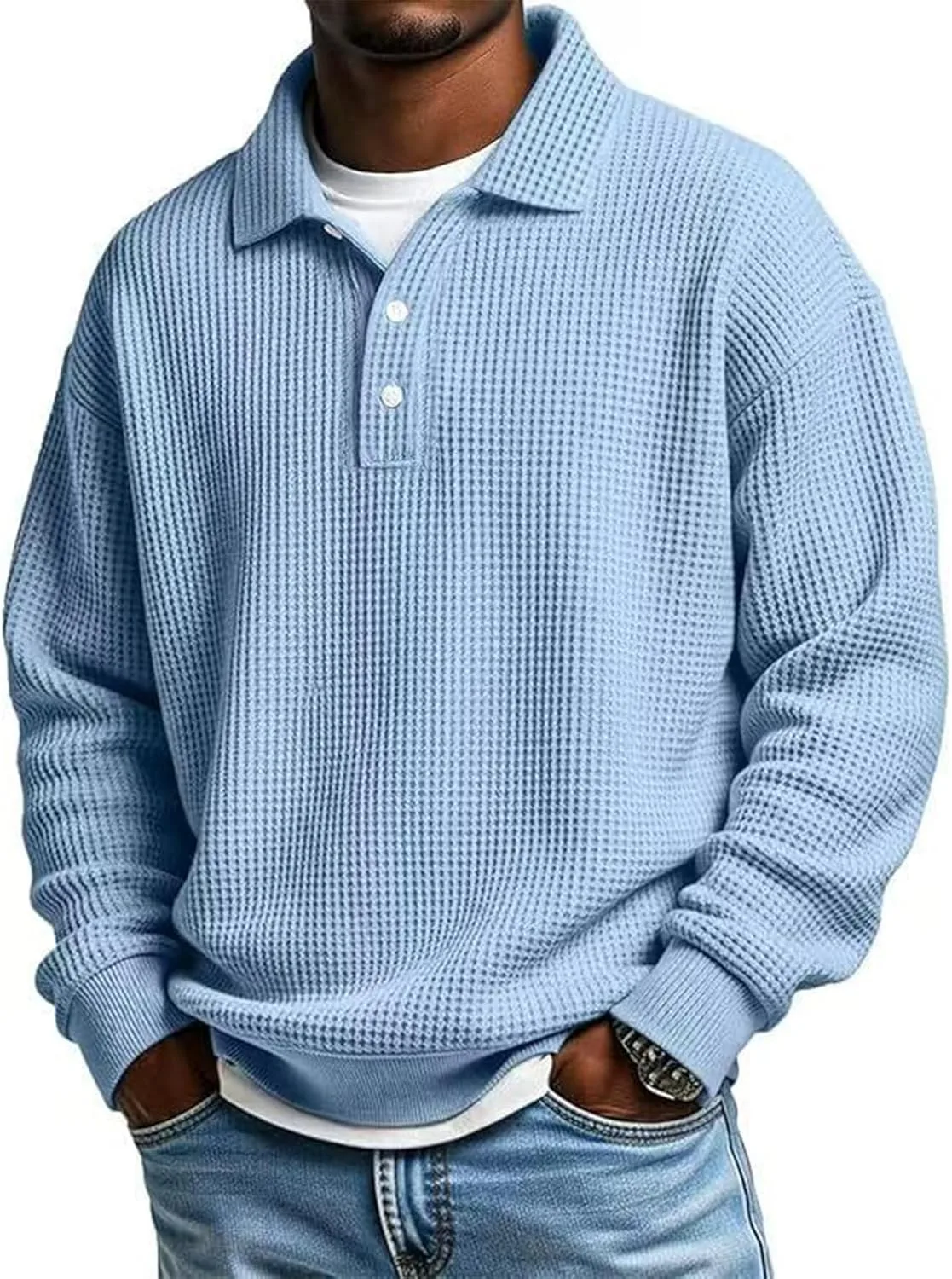 Мужская поло с длинным рукавом и воротником стойка THMENKHT
Мужская поло с длинным рукавом и воротником стойка THMENKHT