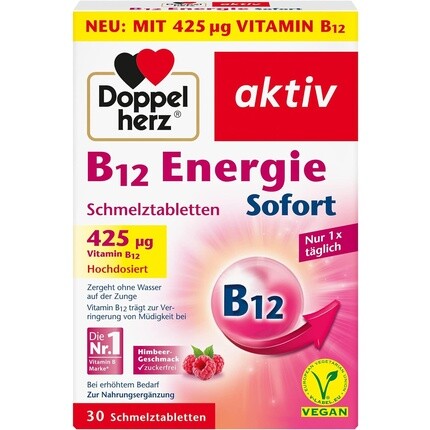 B12 Energy Instant - Витамин B12 помогает уменьшить усталость и истощение - Веганский и высокая доза Doppelherz
B12 Energy Instant - Витамин B12 помогает уменьшить усталость и истощение - Веганский и высокая доза Doppelherz