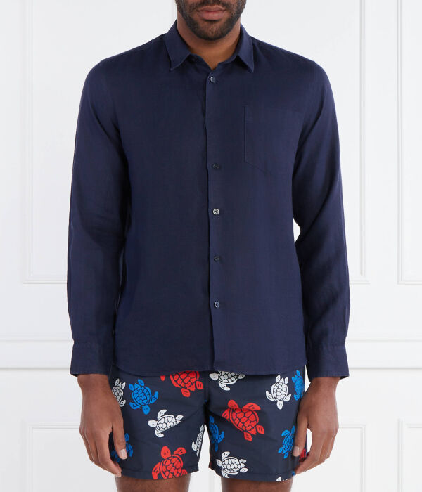 Льняная рубашка caroubis Regular fit Vilebrequin, синий
Льняная рубашка caroubis Regular fit Vilebrequin, синий