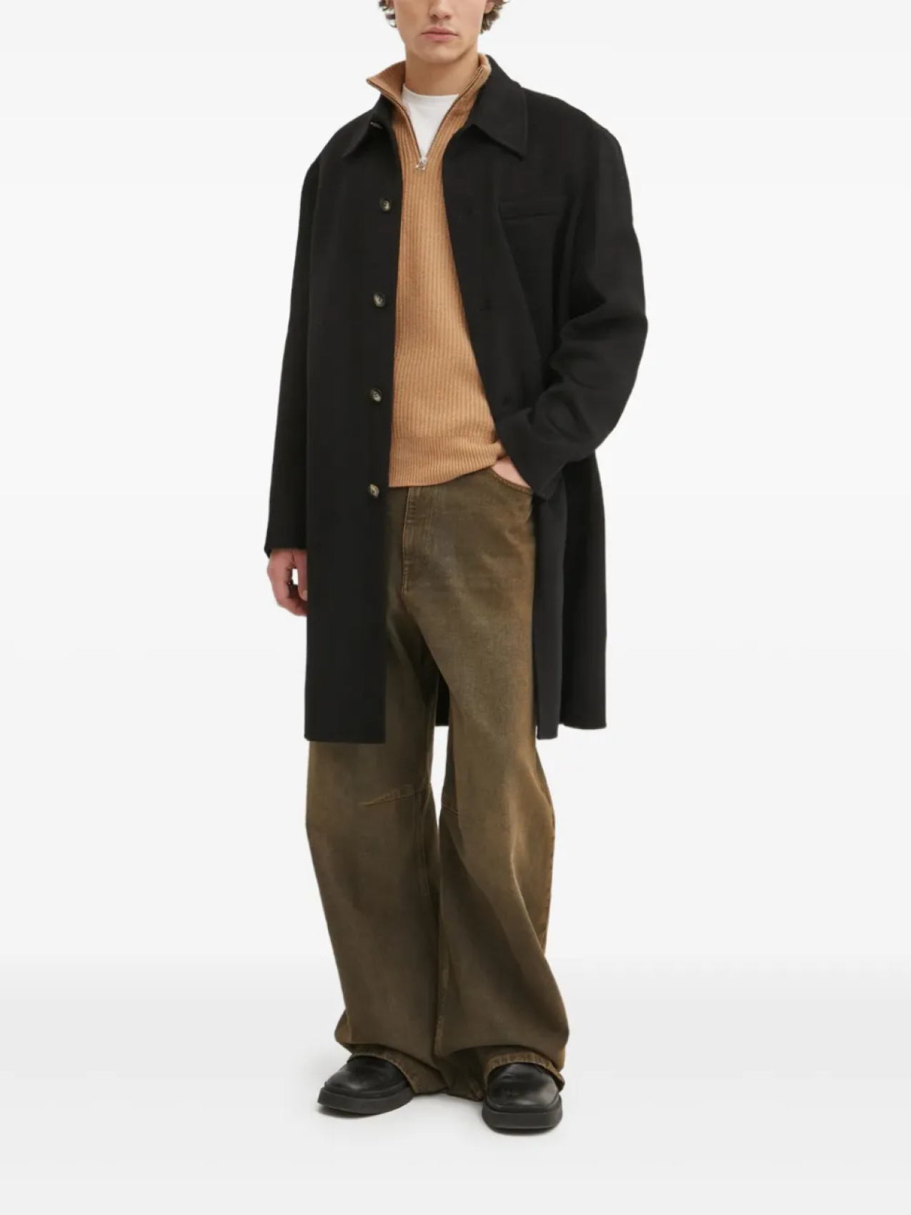 Пальто Nanushka с застежкой на карманы на пуговицах, черный
Пальто Nanushka с застежкой на карманы на пуговицах, черный