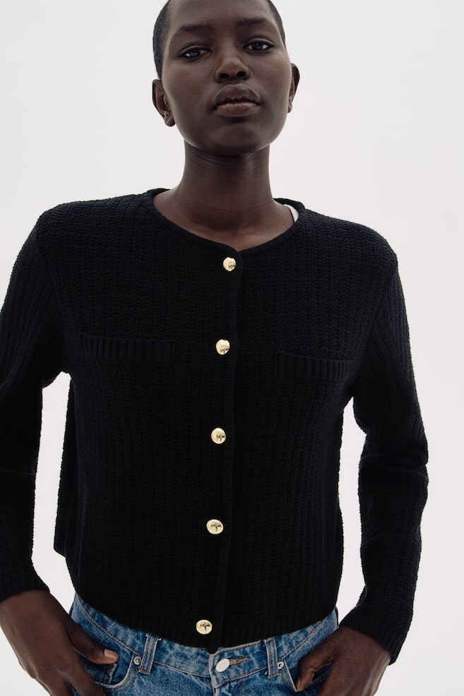 Кардиган с жемчужным узором H&M, черный
Кардиган с жемчужным узором H&M, черный