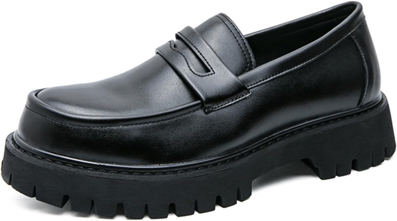 Мужские кожаные слипоны Boaobaihuo на высокой платформе, лоферы с монетницей, нескользящие, низкие, с круглым носком и массивной подошвой, для делового повседневного стиля, выпускного или вечеринки, черный
Мужские кожаные слипоны Boaobaihuo на высокой платформе, лоферы с монетницей, нескользящие, низкие, с круглым носком и массивной подошвой, для делового повседневного стиля, выпускного или вечеринки, черный