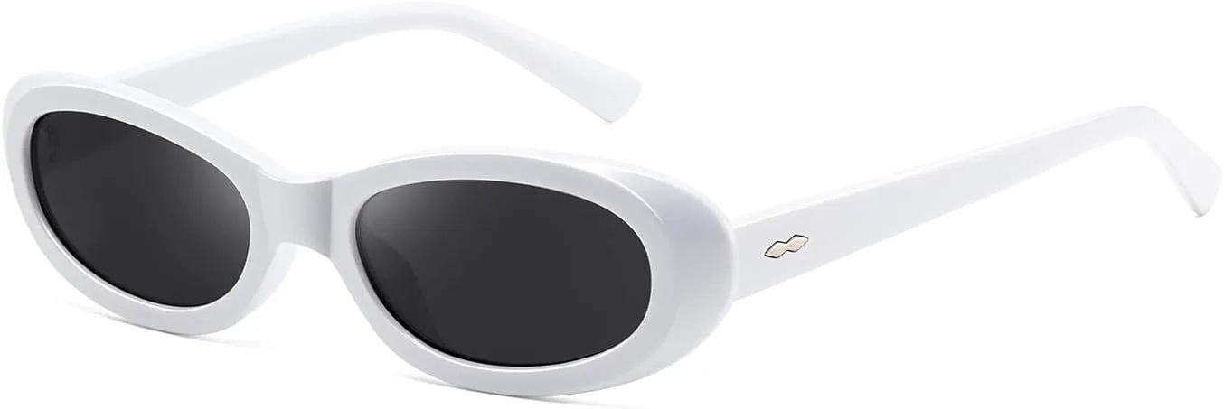 Ретро-солнцезащитные очки овальной формы для женщин и мужчин, модные миниатюрные овальные солнцезащитные очки с винтажным шармом 90-х Thryvox, White/Black
Ретро-солнцезащитные очки овальной формы для женщин и мужчин, модные миниатюрные овальные солнцезащитные очки с винтажным шармом 90-х Thryvox, White/Black