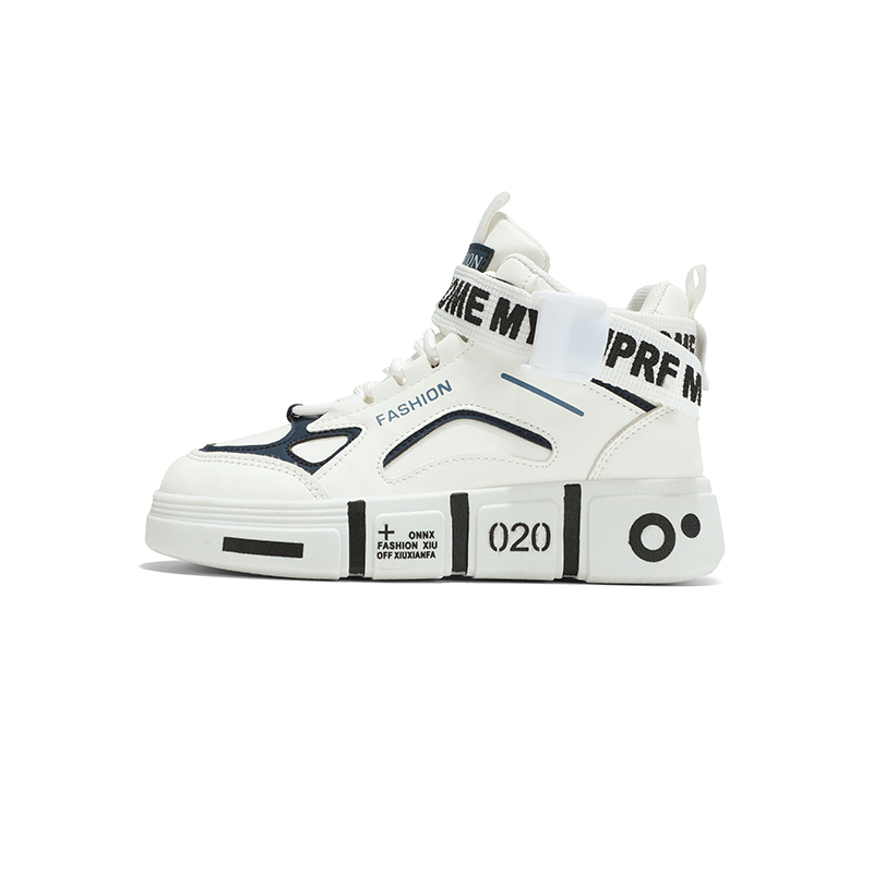 Детские нескользящие высокие кроссовки для скейтбординга KINDDOG, белый/синий 
Детские нескользящие высокие кроссовки для скейтбординга KINDDOG, белый/синий