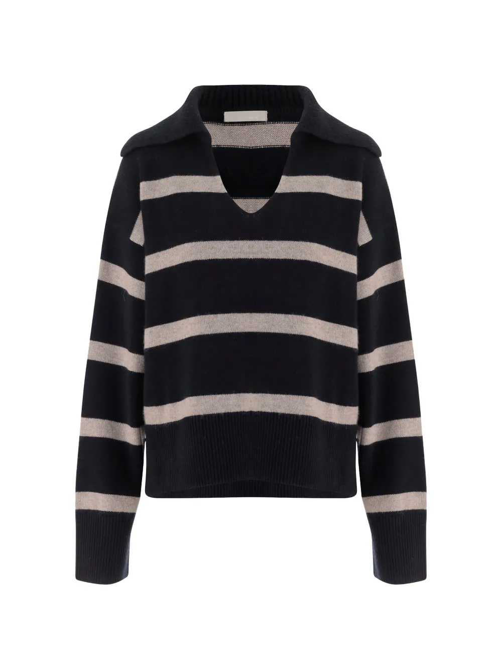 Полосатый свитер с V-образным вырезом Allude, черный
Полосатый свитер с V-образным вырезом Allude, черный