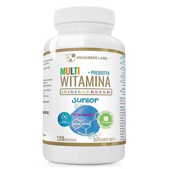 Progress Labs, Мультивитамины + пребиотики для детей 120 капсул
Progress Labs, Мультивитамины + пребиотики для детей 120 капсул