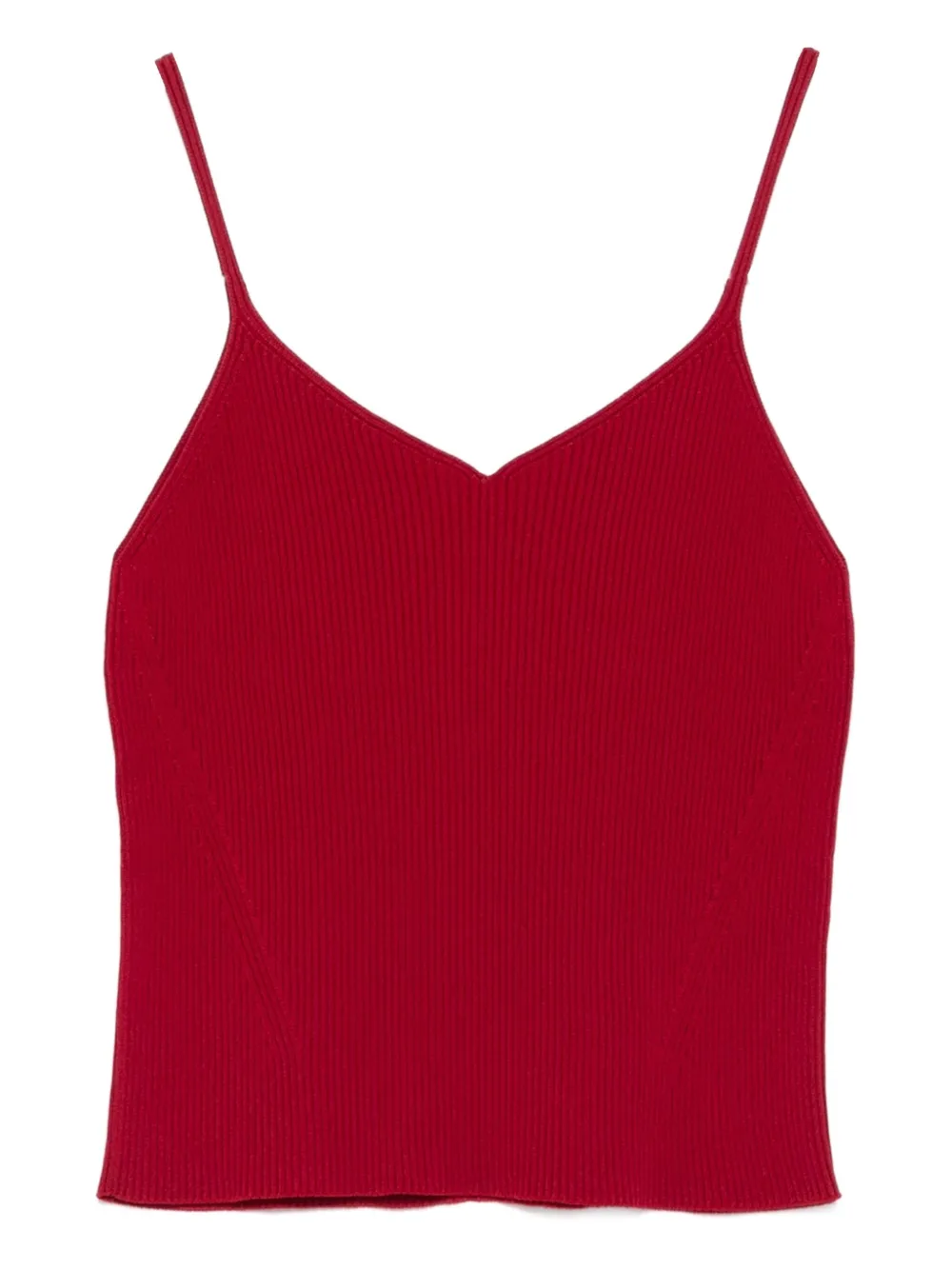 Топ в рубчик с V-образным вырезом CFCL, красный 
Топ в рубчик с V-образным вырезом CFCL, красный