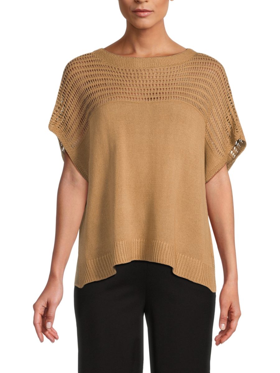 Свитер с короткими рукавами из льняной смеси и сетчатой кокеткой Max Studio, цвет Vicuna
Свитер с короткими рукавами из льняной смеси и сетчатой кокеткой Max Studio, цвет Vicuna