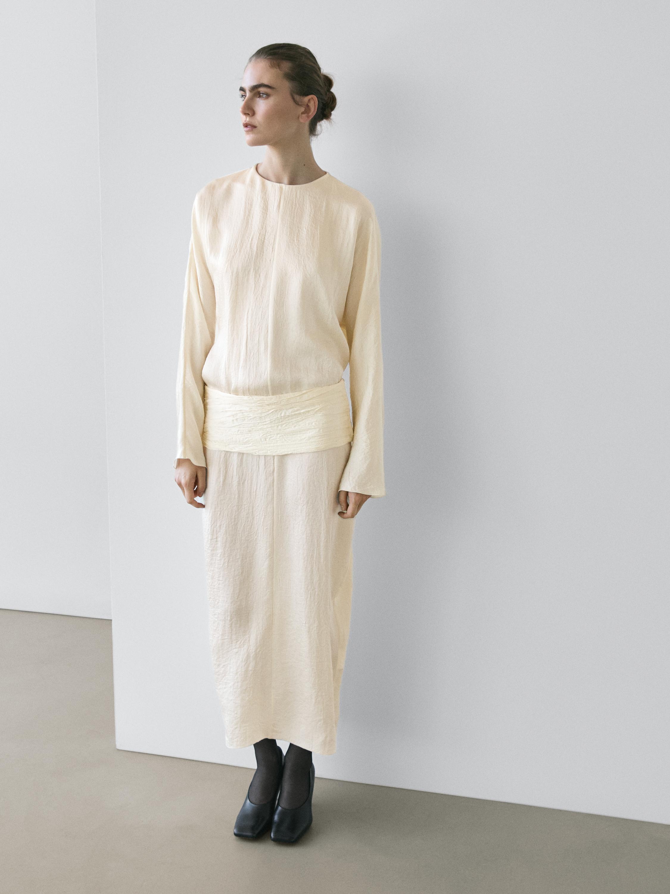 Миди-платье с поясом-лентой - Studio Massimo Dutti, beige
Миди-платье с поясом-лентой - Studio Massimo Dutti, beige