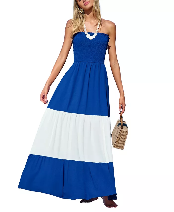 Женское двухцветное пляжное платье макси в лунных оттенках Cupshe, синий
Женское двухцветное пляжное платье макси в лунных оттенках Cupshe, синий