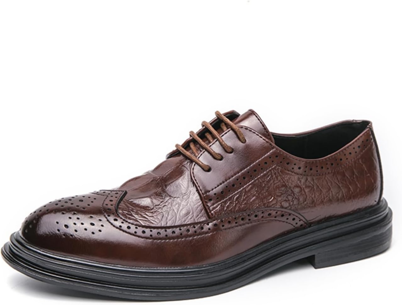 Мужские туфли-оксфорды с узором под крокодила, кожаные, на шнуровке, с зауженным носком, невысоким массивным каблуком, повседневные и комфортные броги с крыльями для работы, офиса, свадьбы и деловых мероприятий Qwuieoin, коричневый
Мужские туфли-оксфорды с узором под крокодила, кожаные, на шнуровке, с зауженным носком, невысоким массивным каблуком, повседневные и комфортные броги с крыльями для работы, офиса, свадьбы и деловых мероприятий Qwuieoin, коричневый