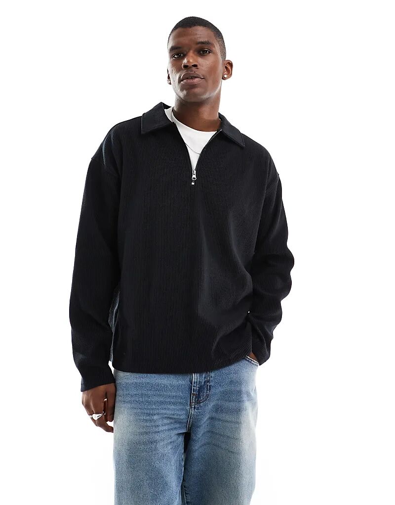 Свободный плиссированный свитер-поло черного цвета Jack & Jones
Свободный плиссированный свитер-поло черного цвета Jack & Jones