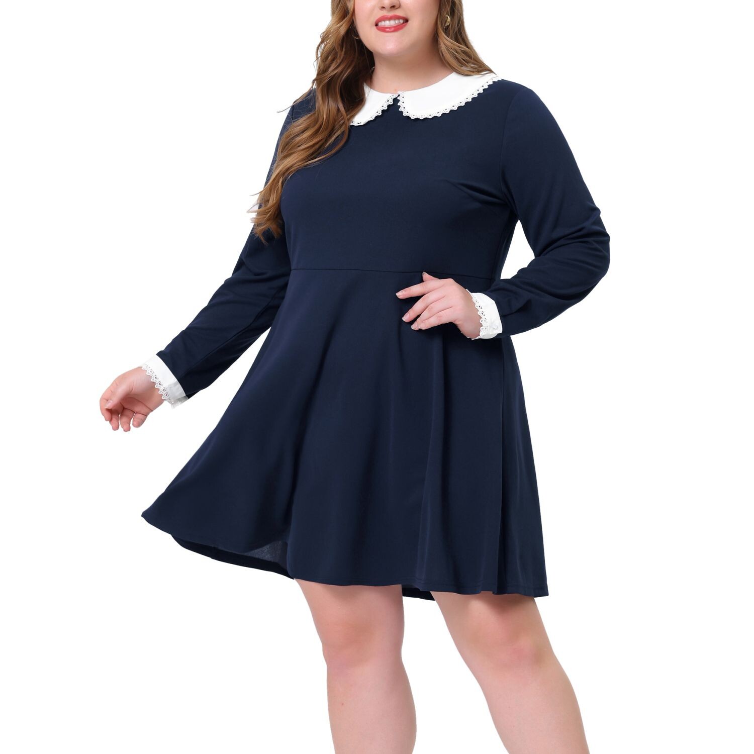 Женское зимнее платье больших размеров с воротником Питера Пэна выше колена Agnes Orinda, черный
Женское зимнее платье больших размеров с воротником Питера Пэна выше колена Agnes Orinda, черный