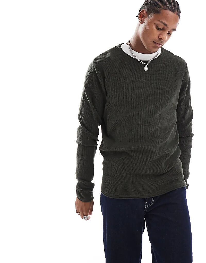 Джемпер в рубчик с рукавом реглан цвета хаки Brave Soul
Джемпер в рубчик с рукавом реглан цвета хаки Brave Soul