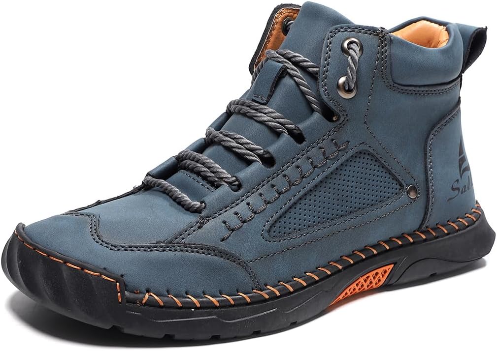 Мужские кожаные ботинки на шнуровке с ручной прошивкой, повседневная обувь Swzec, синий
Мужские кожаные ботинки на шнуровке с ручной прошивкой, повседневная обувь Swzec, синий