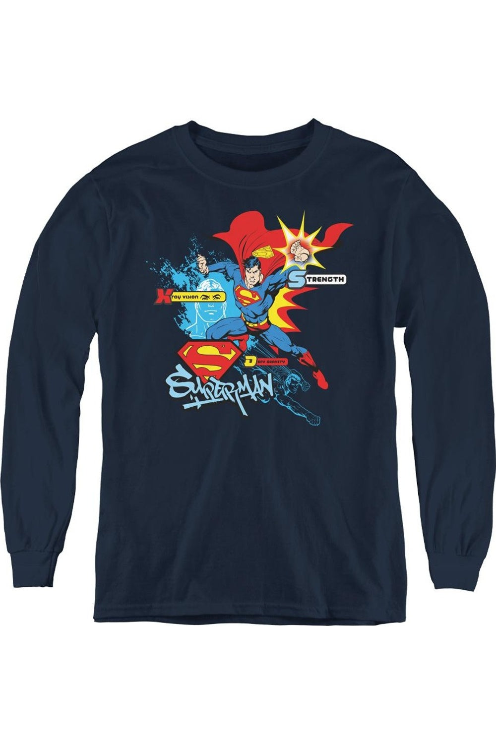 Футболка с длинным рукавом "Суперспособности Супермена" для молодежи Gildan, темно-синий
Футболка с длинным рукавом "Суперспособности Супермена" для молодежи Gildan, темно-синий