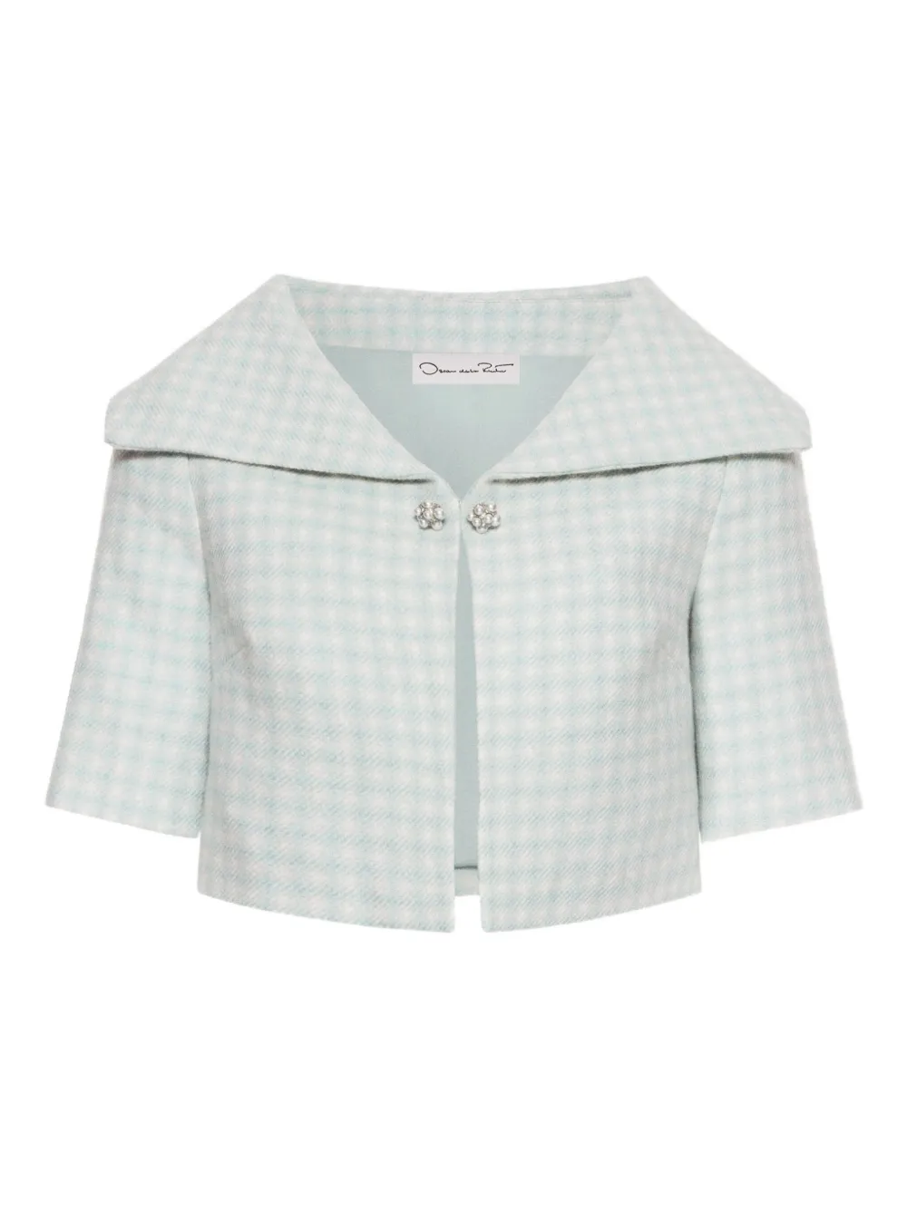 Жакет в клетку гингем с короткими рукавами Oscar de la Renta, синий
Жакет в клетку гингем с короткими рукавами Oscar de la Renta, синий