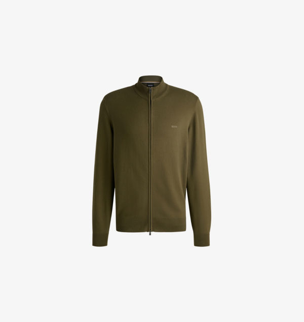 Фирменный вышитый кардиган из хлопчатобумажной пряжи на молнии Boss, бежевый
Фирменный вышитый кардиган из хлопчатобумажной пряжи на молнии Boss, бежевый