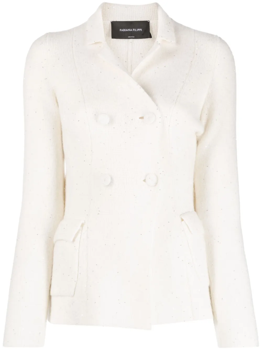 Двубортный кардиган с пайетками Fabiana Filippi, нейтральный
Двубортный кардиган с пайетками Fabiana Filippi, нейтральный