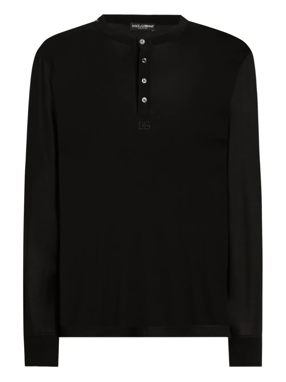Футболка с длинными рукавами и застежкой на пуговицы Dolce & Gabbana, черный 
Футболка с длинными рукавами и застежкой на пуговицы Dolce & Gabbana, черный