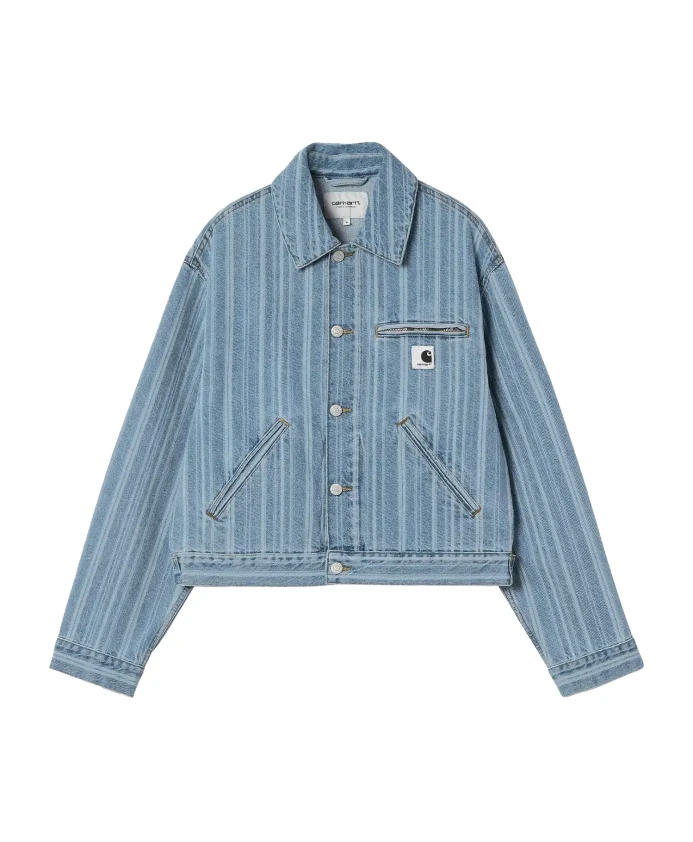 Джинсовая куртка в полоску светло-голубого цвета. Carhartt Wip, синий
Джинсовая куртка в полоску светло-голубого цвета. Carhartt Wip, синий