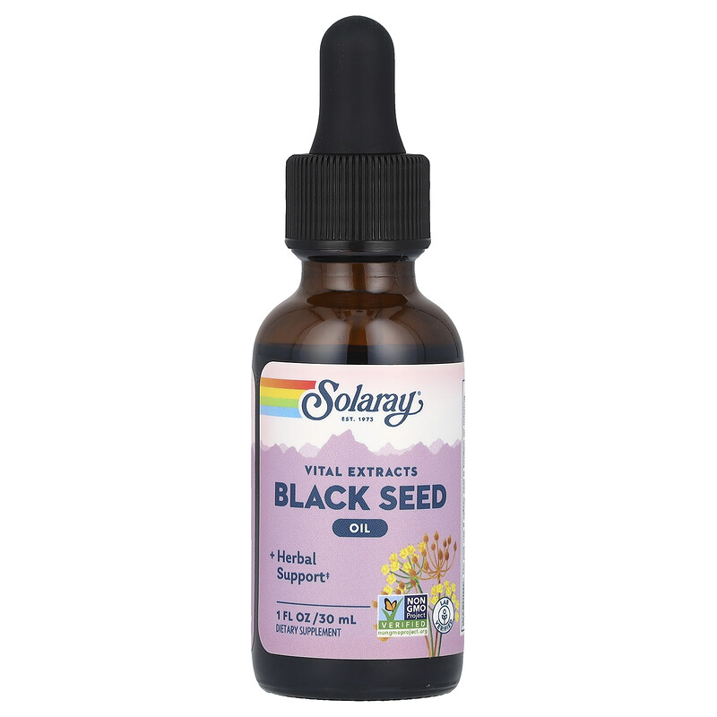 Solaray, Vital Extracts, масло черного тмина, 30 мл (1 жидк. унц.)
Solaray, Vital Extracts, масло черного тмина, 30 мл (1 жидк. унц.)